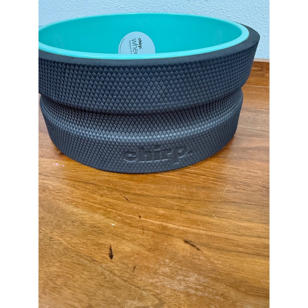 Chirp Wheel+ 6 Inch Deep Tissue Back Roller Teal Black Yoga Foam Muscle Relief